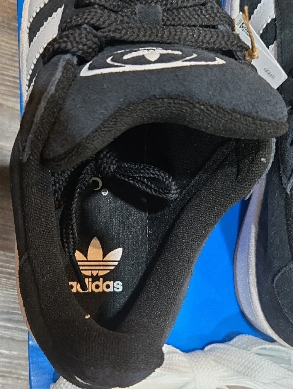 adidas Men’s Black & White Suede Court Sneakers